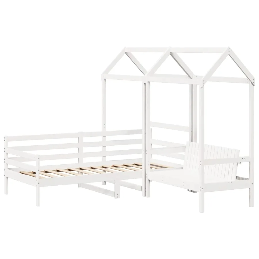 Ensemble de lit de jour et de banc et toit sans matelas blanc - 3
