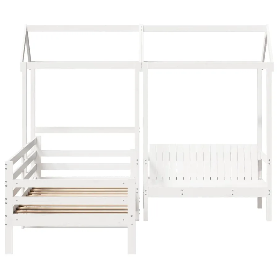 Ensemble de lit de jour et de banc et toit sans matelas blanc - 4