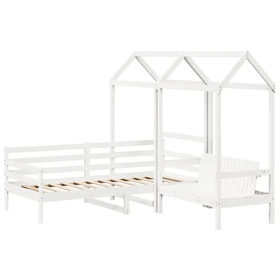 Ensemble de lit de jour et de banc et toit sans matelas blanc - 8