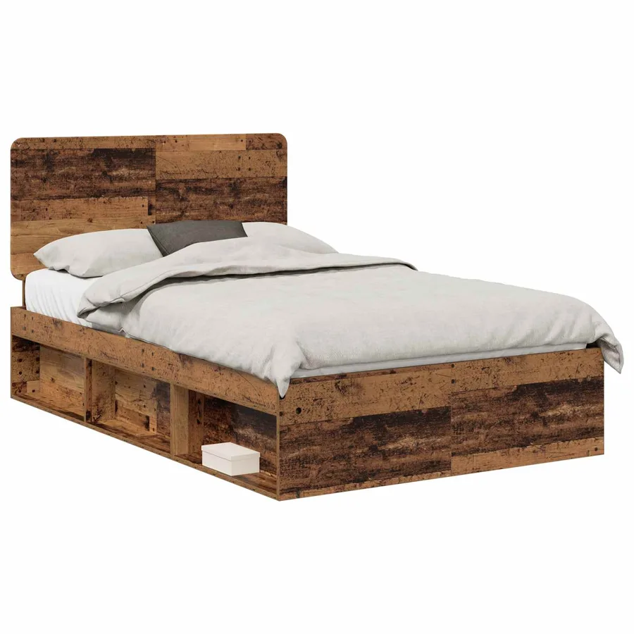 Cadre de lit Bois ancien 120 x 190 cm Bois de pin massif - 2