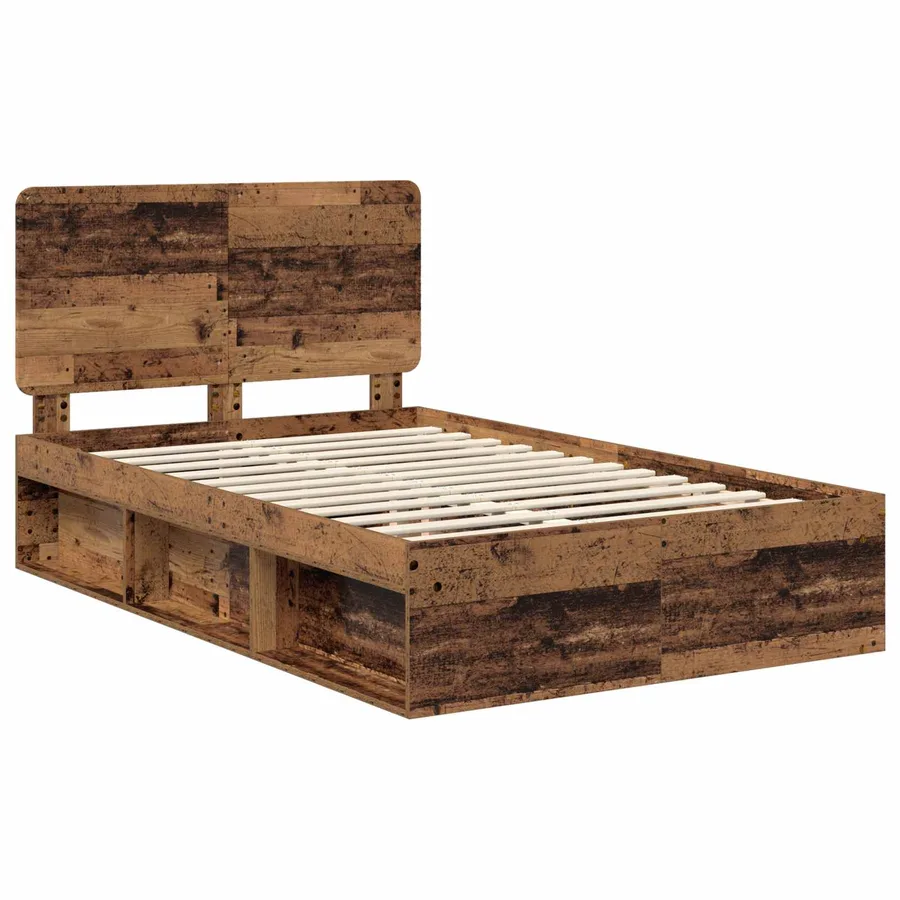 Cadre de lit Bois ancien 120 x 190 cm Bois de pin massif - 4