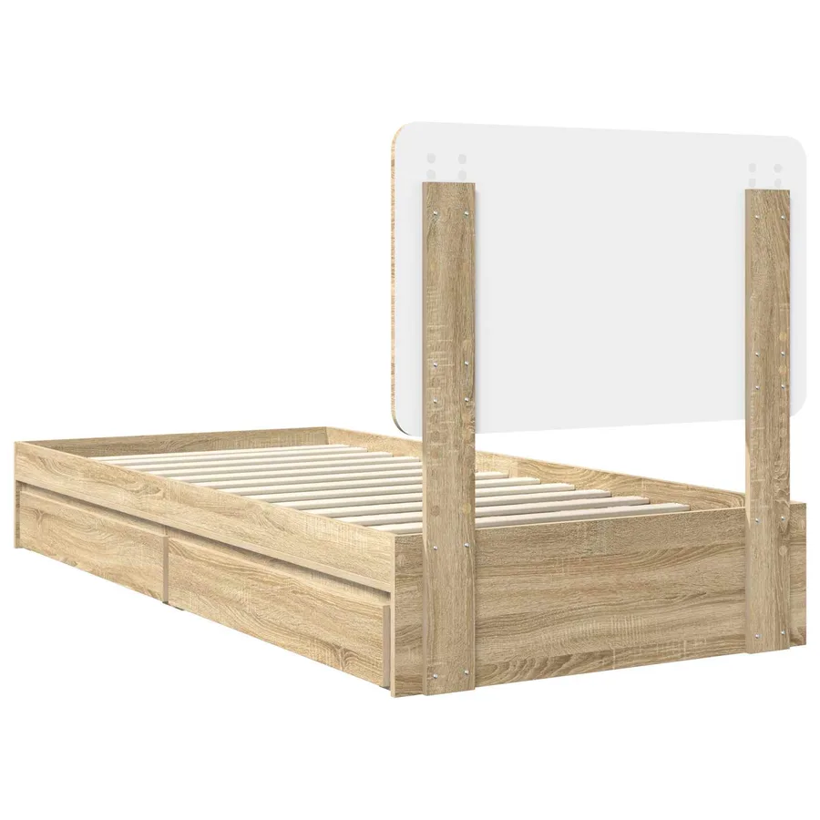 Lit de Rangement Chêne Sonoma 100 x 200 cm Bois d'ingénierie - 10