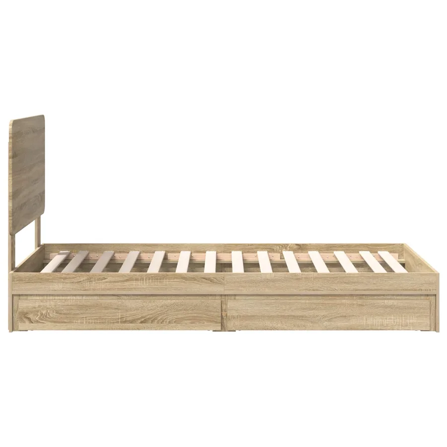 Lit de Rangement Chêne Sonoma 100 x 200 cm Bois d'ingénierie - 9