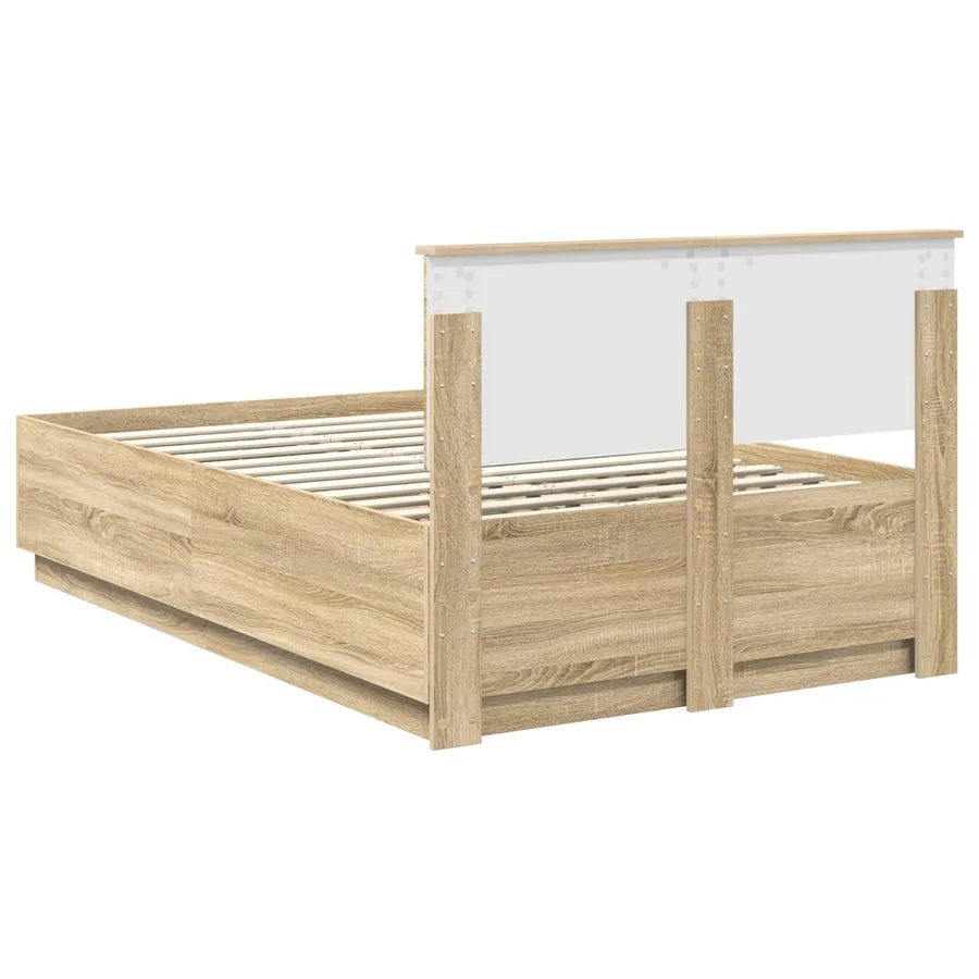 Cadre de lit Chêne Sonoma 135 x 190 cm Bois d'ingénierie - 10