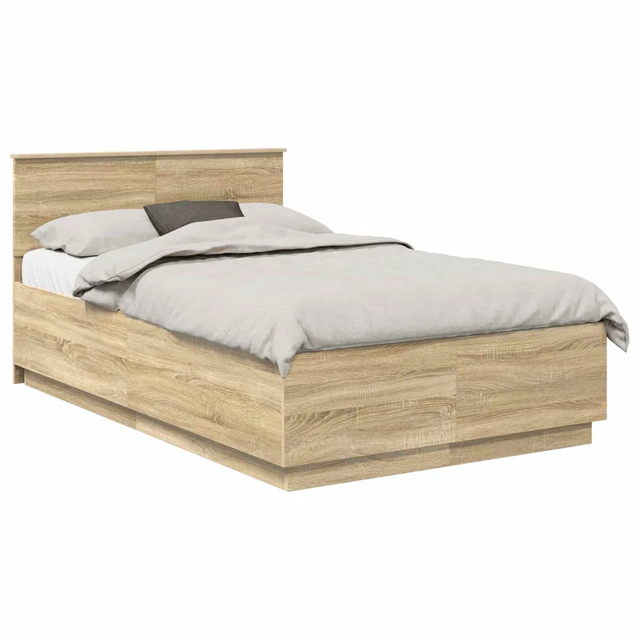 Cadre de lit Chêne Sonoma 135 x 190 cm Bois d'ingénierie - 3