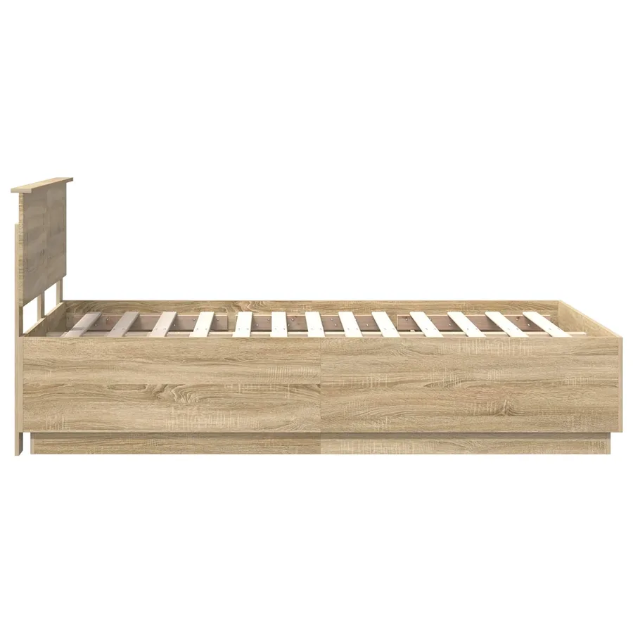 Cadre de lit Chêne Sonoma 135 x 190 cm Bois d'ingénierie - 9