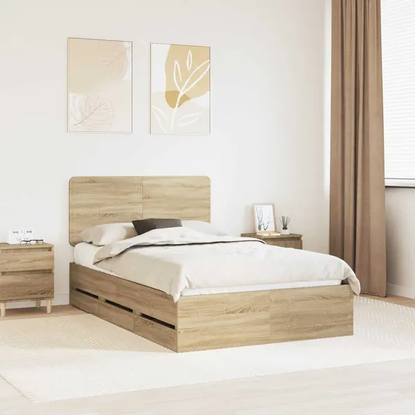 Cadre de lit Chêne Sonoma 120 x 190 cm Bois Ingénierie