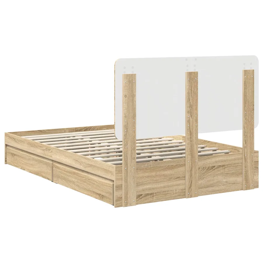 Lit de Rangement Chêne Sonoma 120 x 200 cm Bois d'ingénierie - 10