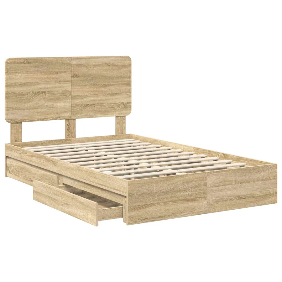 Lit de Rangement Chêne Sonoma 120 x 200 cm Bois d'ingénierie - 5