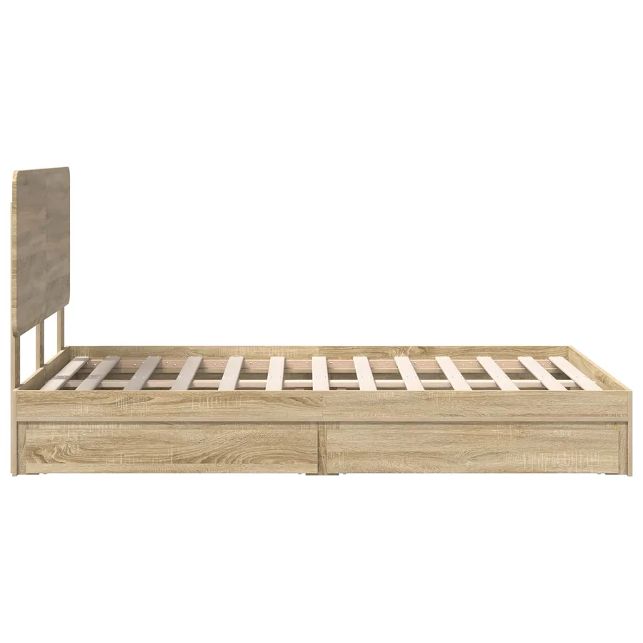 Lit de Rangement Chêne Sonoma 120 x 200 cm Bois d'ingénierie - 9