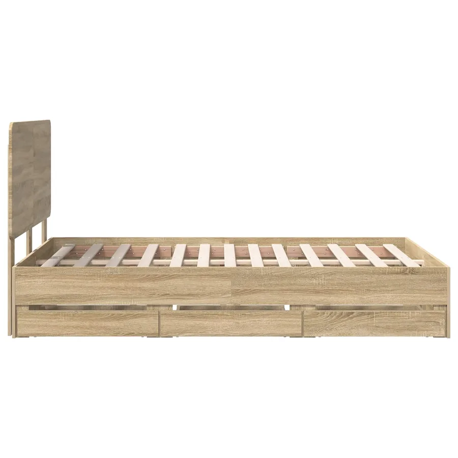 Cadre de lit Chêne Sonoma 120 x 200 cm Bois Ingénierie - 9