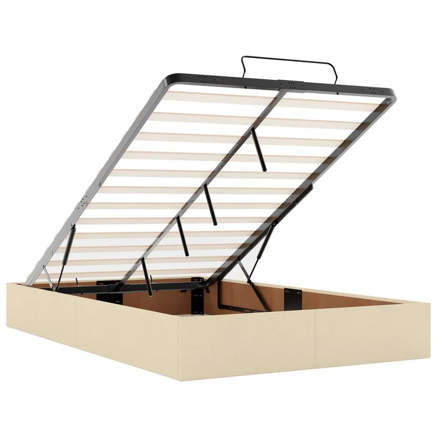Cadre de lit avec matelas 2 pcs Crème tissu - 11