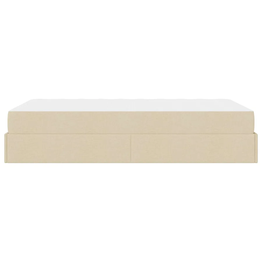 Cadre de lit avec matelas 2 pcs Crème tissu - 7