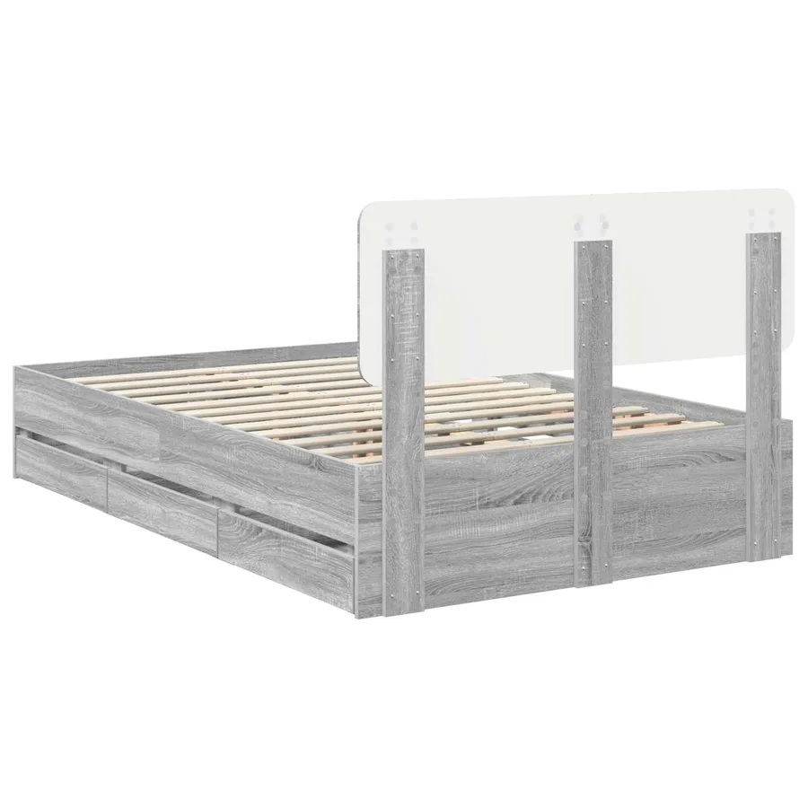 Cadre de lit Gris Sonoma 120 x 190 cm Bois d’ingénierie - 10