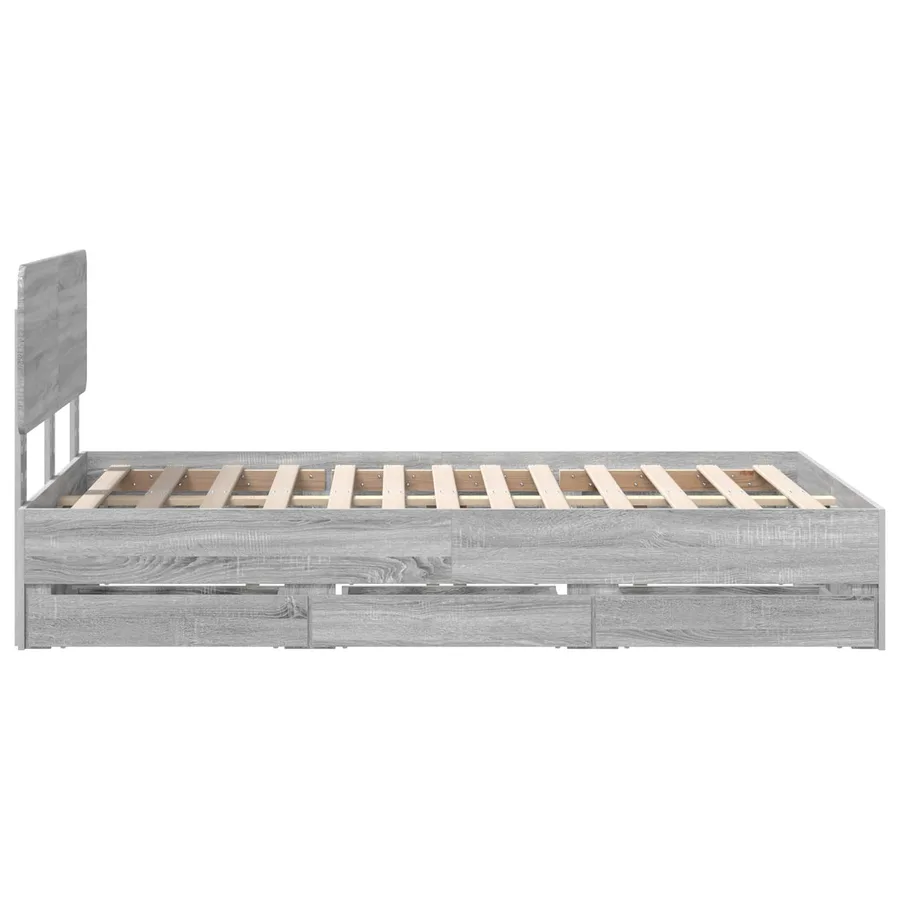 Cadre de lit Gris Sonoma 120 x 190 cm Bois d’ingénierie - 9