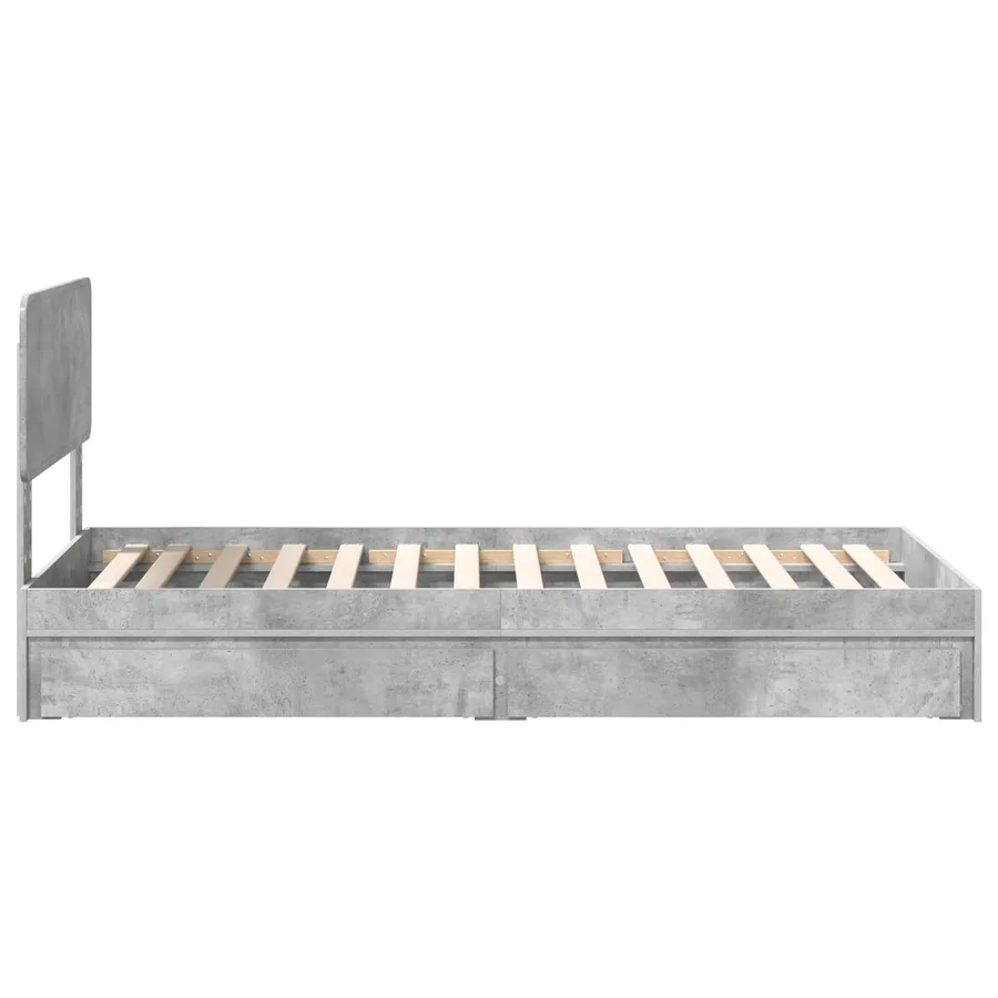 Lit de Rangement Gris béton 90 x 190 cm Bois d'ingénierie - 9
