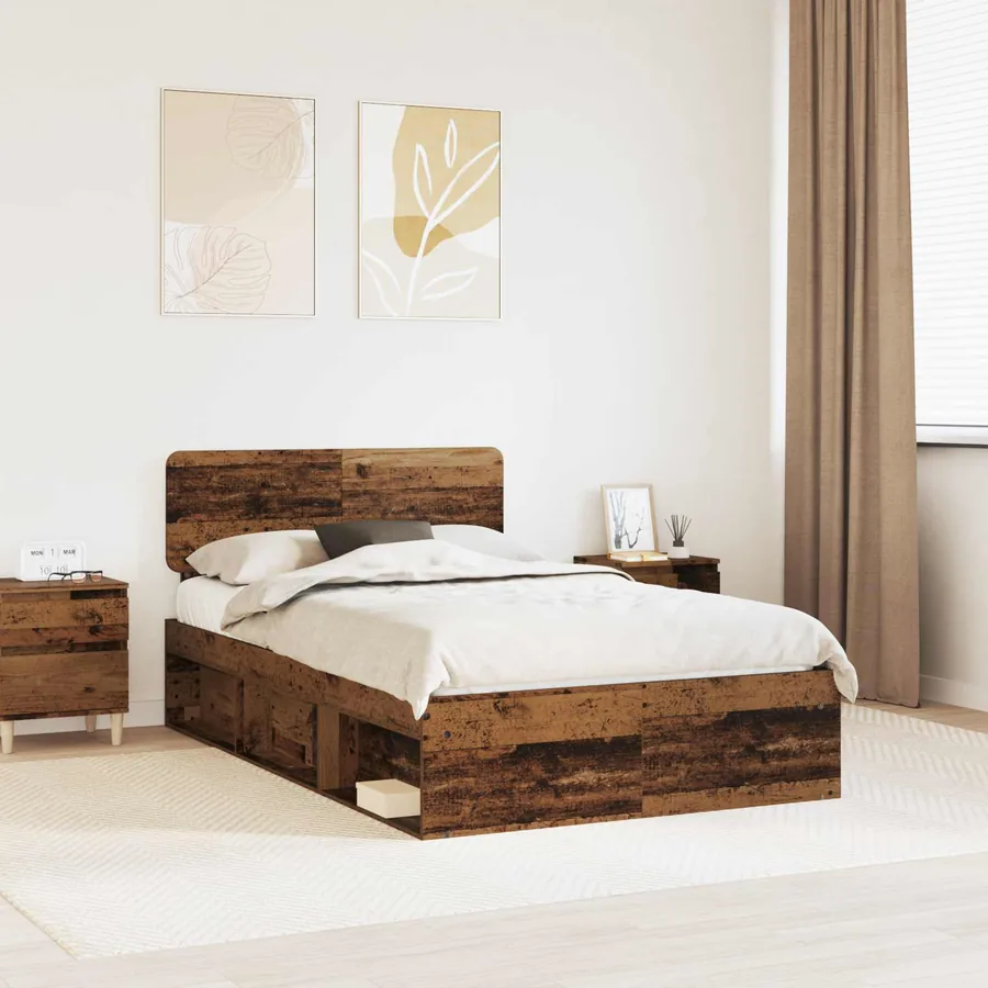 Cadre de lit Bois ancien 120 x 200 cm Pin massif
