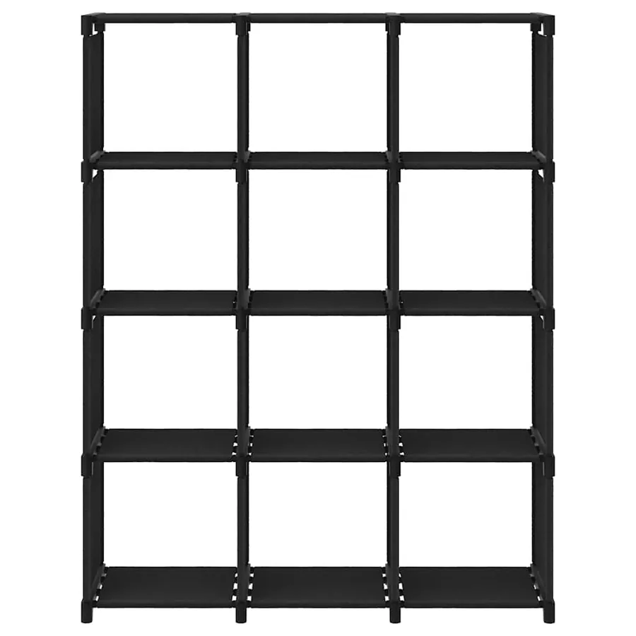 Étagère d'affichage 12 cubes Noir 103x30x141 cm Tissu - 2