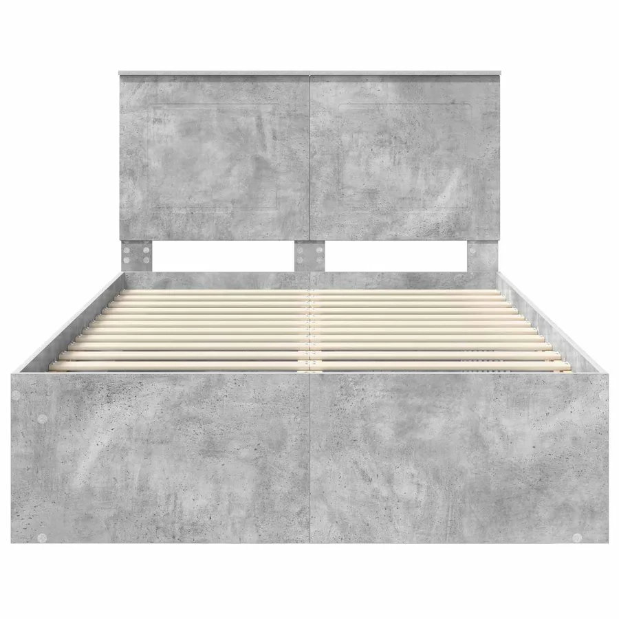 Cadre de lit Béton 120 x 200 cm Bois de pin massif - 7
