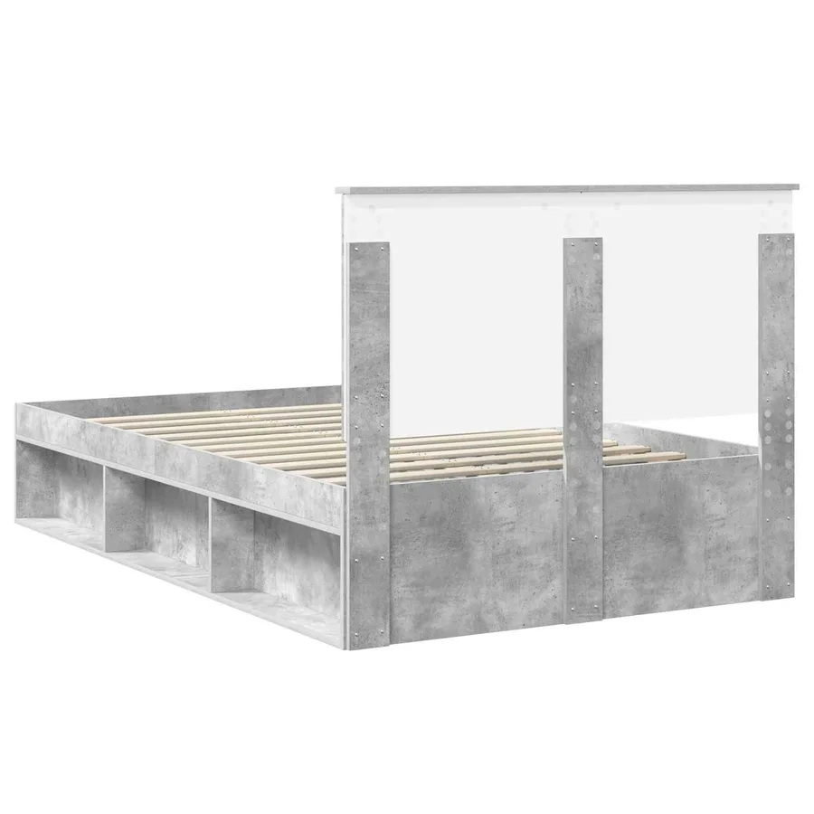 Cadre de lit Béton 120 x 200 cm Bois de pin massif - 9