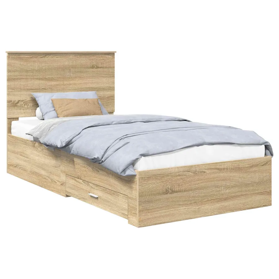 Cadre de lit Chêne Sonoma 100 x 200 cm Bois d'ingénierie - 2
