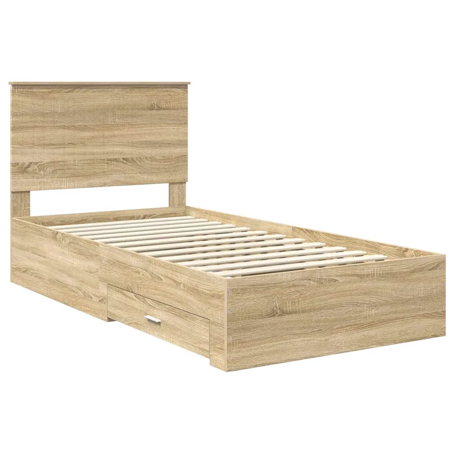 Cadre de lit Chêne Sonoma 100 x 200 cm Bois d'ingénierie - 4