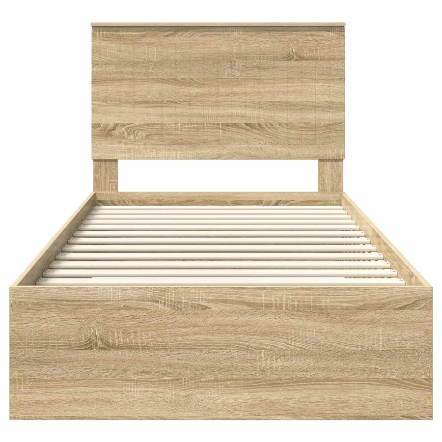 Cadre de lit Chêne Sonoma 100 x 200 cm Bois d'ingénierie - 7