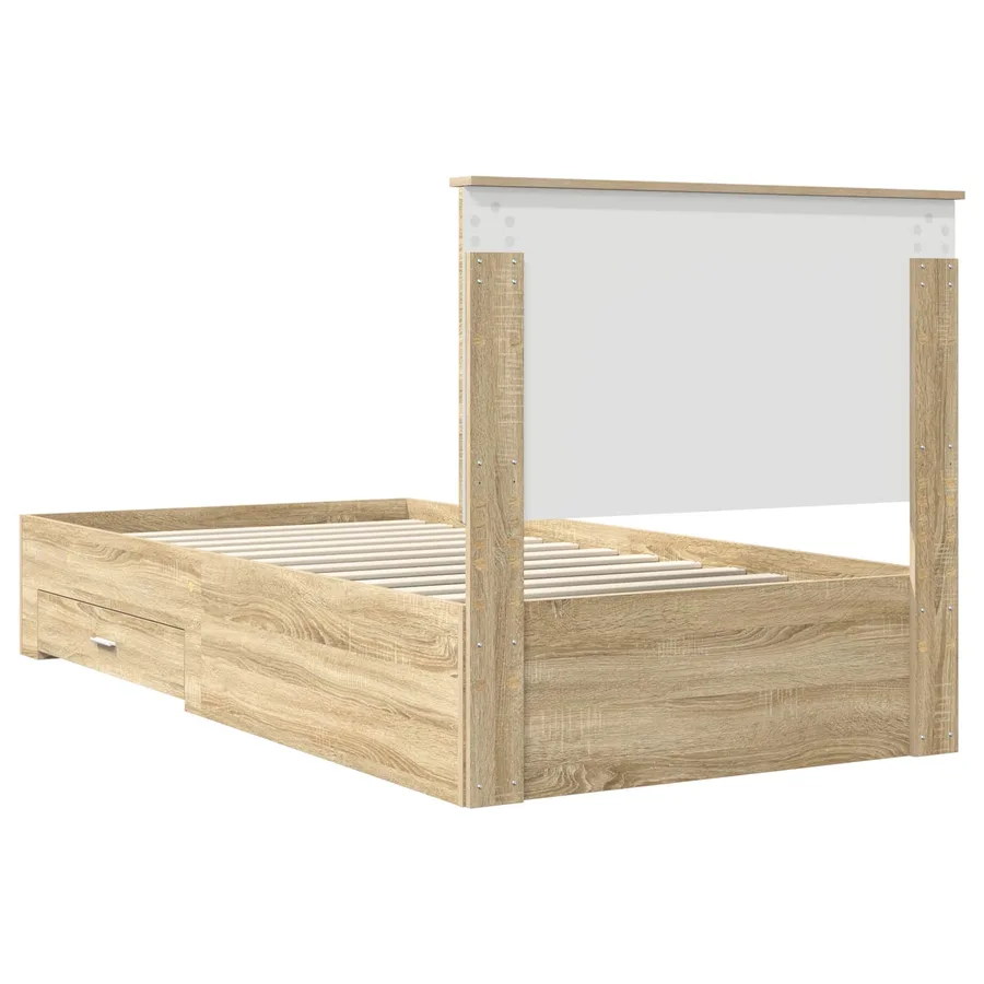 Cadre de lit Chêne Sonoma 100 x 200 cm Bois d'ingénierie - 9