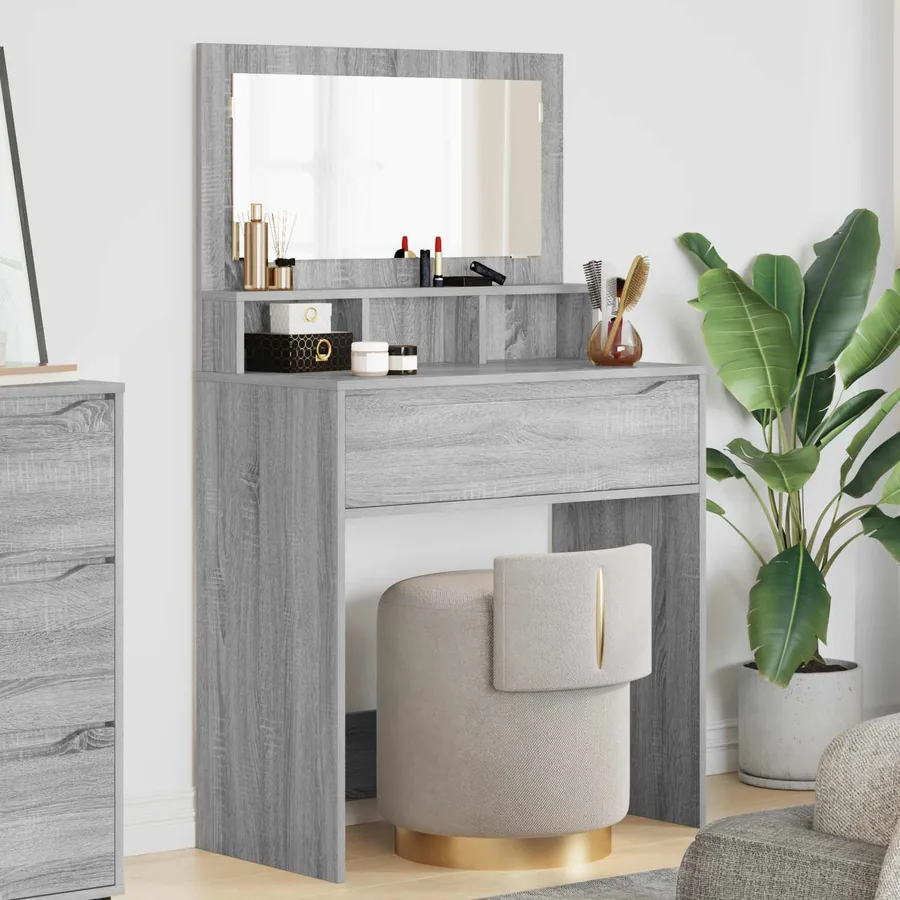Tables de maquillage pour chambre avec tiroir Gris Sonoma