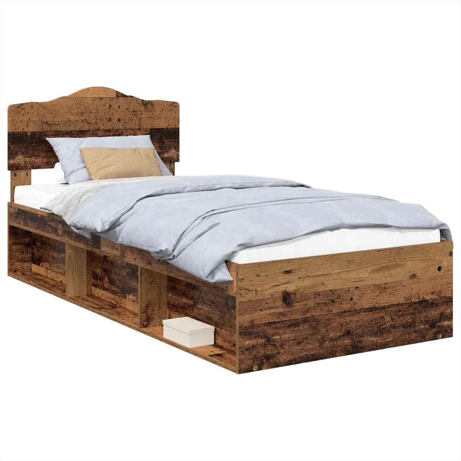 Cadre de lit Bois ancien 100 x 200 cm Bois de pin massif - 2