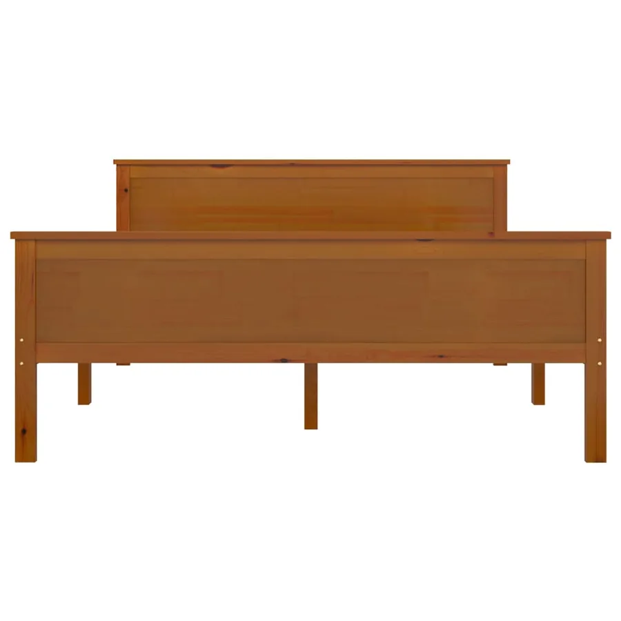 Cadre de lit sans matelas marron miel pin massif 160x200 cm - 5