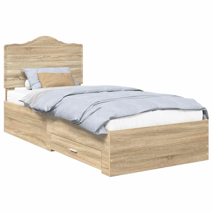 Cadre de lit Chêne Sonoma 100 x 200 cm Bois d'ingénierie - 2