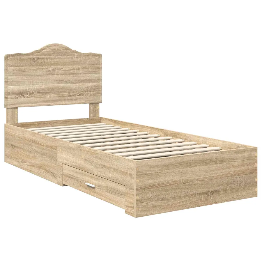 Cadre de lit Chêne Sonoma 100 x 200 cm Bois d'ingénierie - 4