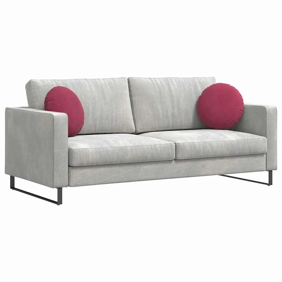 Coussins de siège 2 pcs Bordeaux Ø 40 x 13 cm Velours - 3