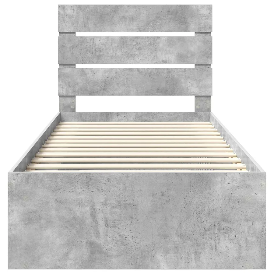 Cadre de lit Gris Béton 90 x 190 cm Bois de pin massif - 7