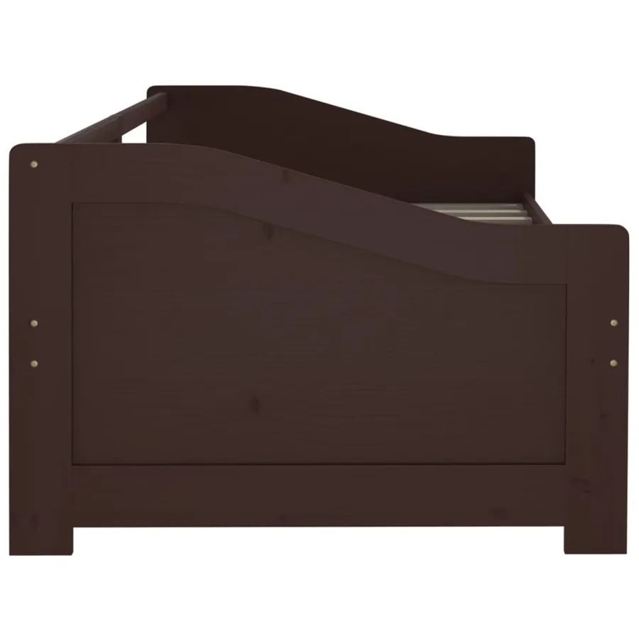Lit de repos 3 places sans matelas Marron foncé 90x200 cm - 5