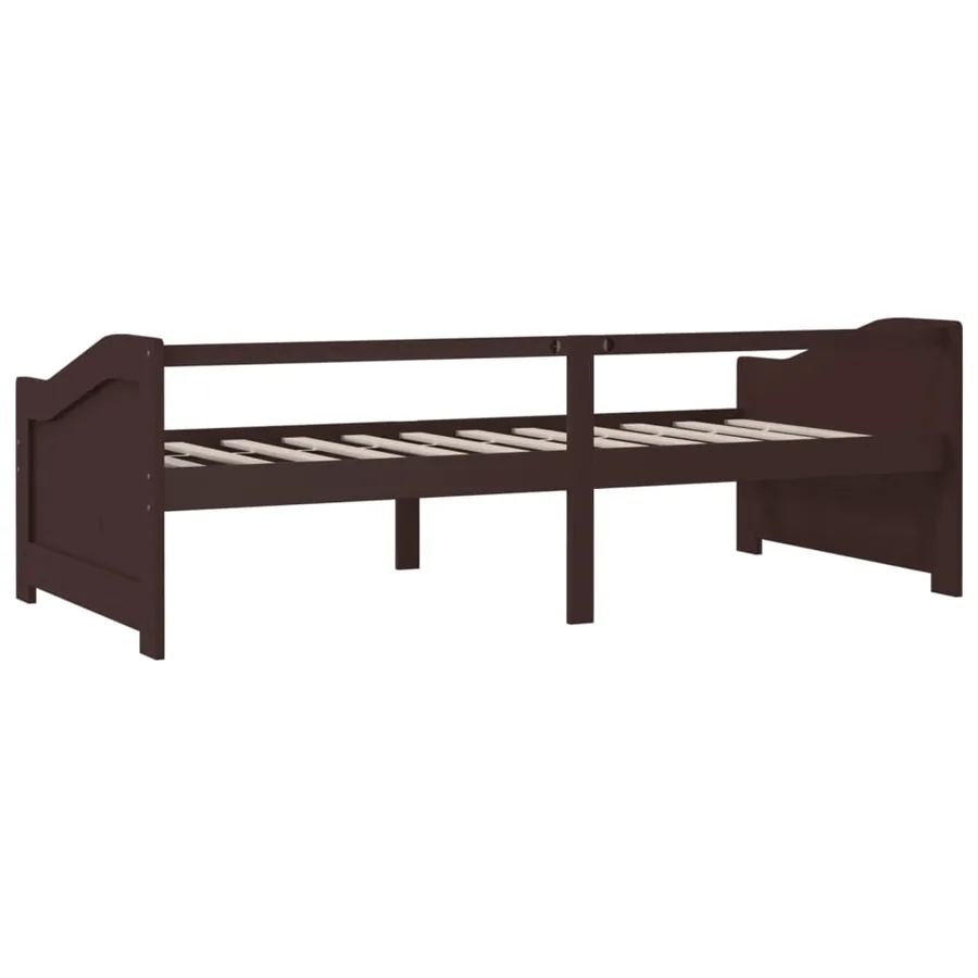 Lit de repos 3 places sans matelas Marron foncé 90x200 cm - 6