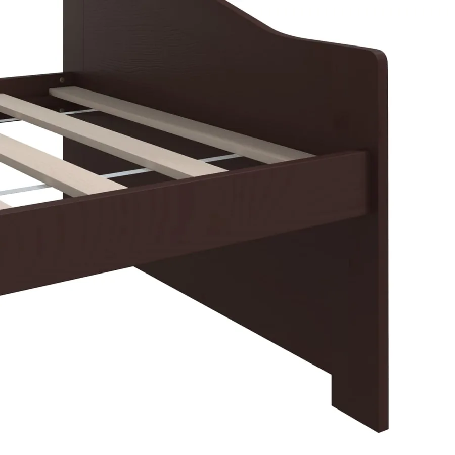 Lit de repos 3 places sans matelas Marron foncé 90x200 cm - 7