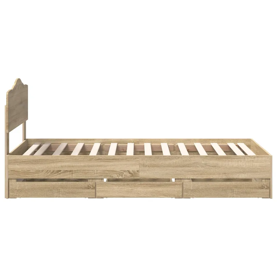 Cadre de lit Chêne Sonoma 100 x 200 cm Bois Ingénierie - 9