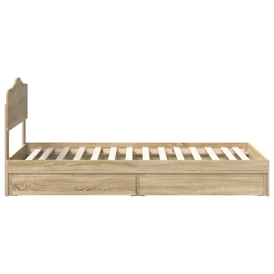 Lit de Rangement Chêne Sonoma 100 x 200 cm Bois d'ingénierie - 9