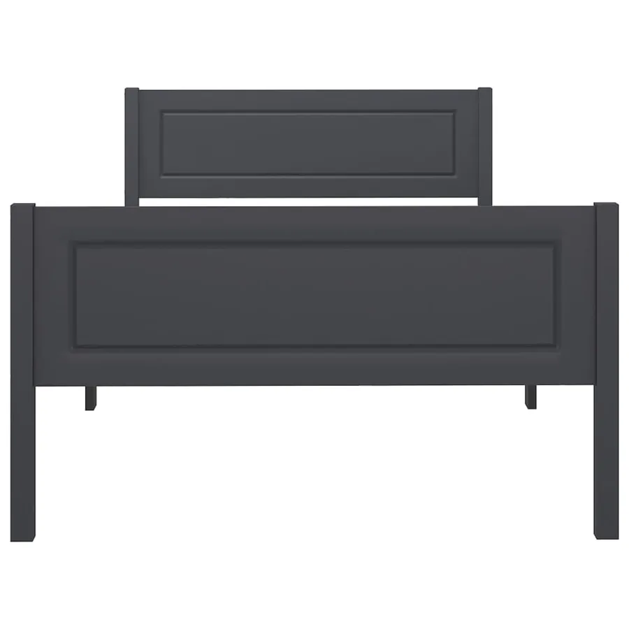Cadre de lit sans matelas bois massif de pin gris 100x200 cm - 4