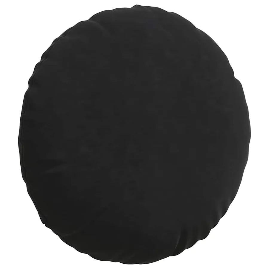 Coussins de siège 2 pcs Noir Ø50 x 19 cm Velours - 5