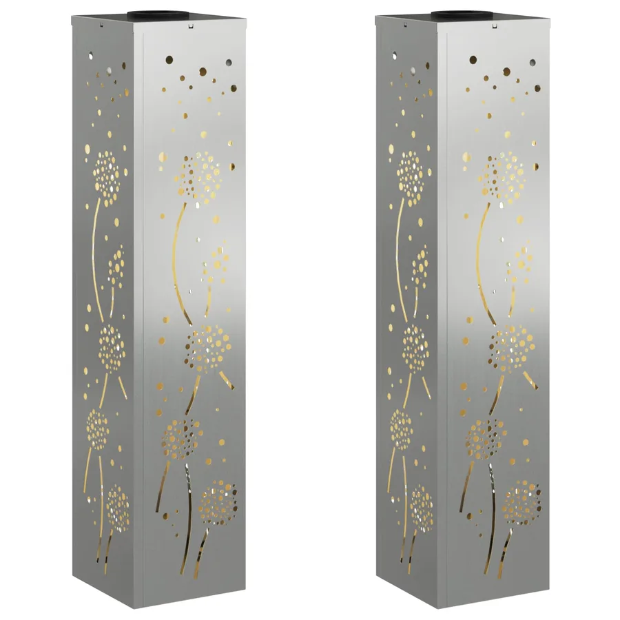 Lumière de chemin LED solaire 2 pcs Blanc chaud 18 x 18 x 80 cm - 2