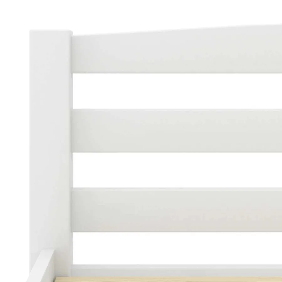 Cadre de lit sans matelas blanc bois massif de pin 200x200 cm - 6