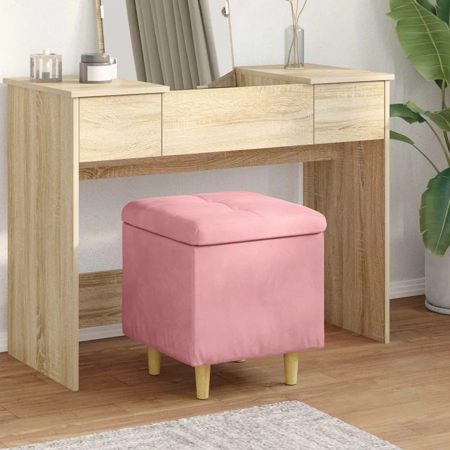 Ottoman avec rangement 40 x 40 x 45 cm Velours