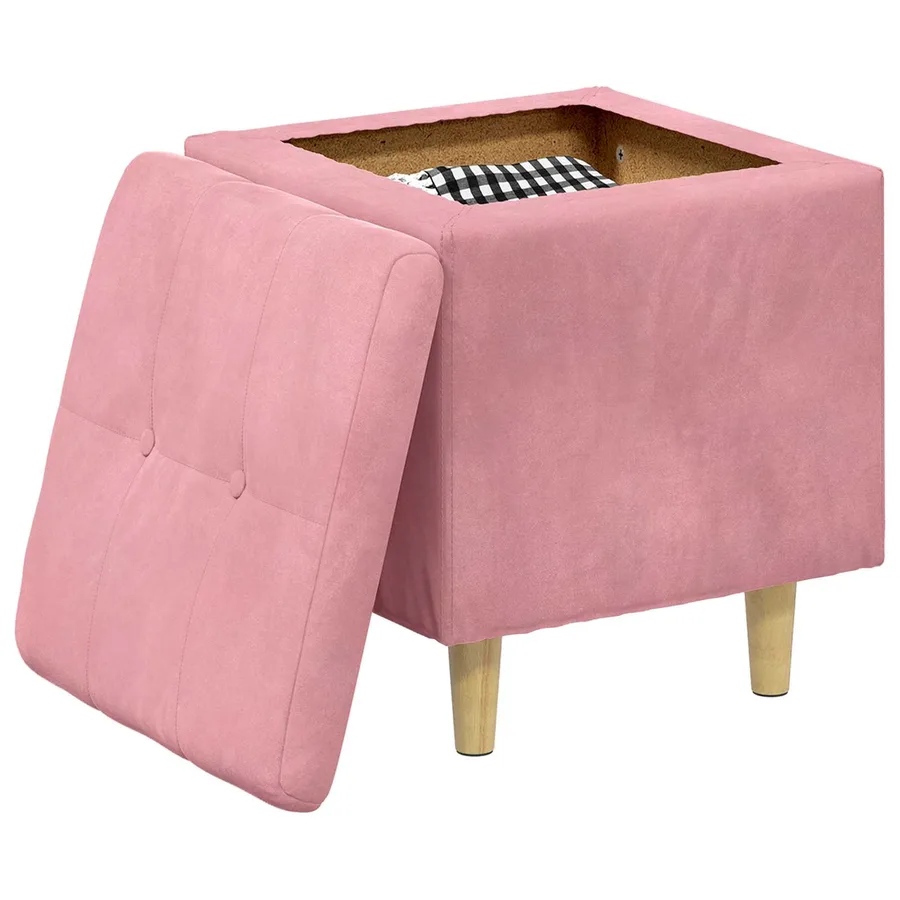Ottoman avec rangement 40 x 40 x 45 cm Velours - 3