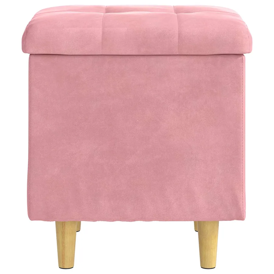 Ottoman avec rangement 40 x 40 x 45 cm Velours - 6