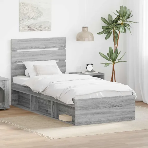 Cadre de lit Gris Sonoma 100 x 200 cm Bois de pin massif