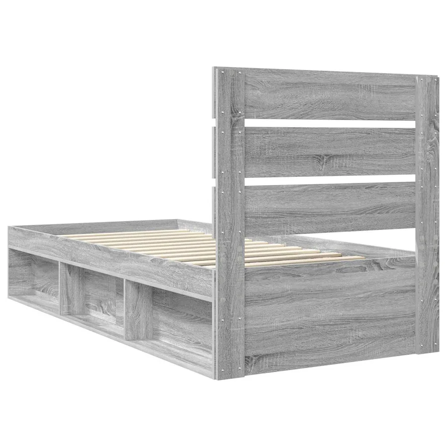 Cadre de lit Gris Sonoma 100 x 200 cm Bois de pin massif - 9