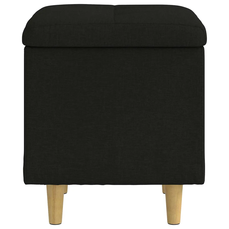 Pouf de rangement avec coussin Noir 40 x 40 x 45 cm tissu - 5